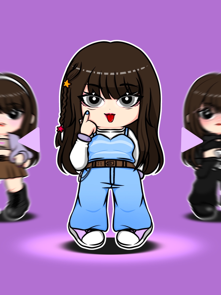 รับวาดรูปการ์ตูนน่ารัก สไตล์อนิเมะ 3 ตัวละคร วาดภาพตัวการ์ตูนหญิง 3 คน