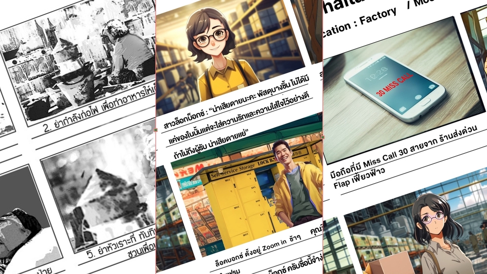 สตอรี่บอร์ดโฆษณา หนังสั้น การ์ตูน นิทาน