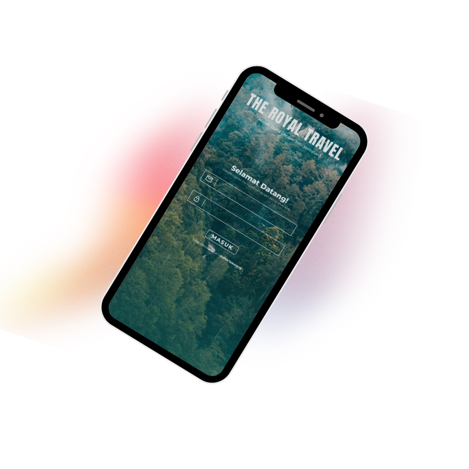 Desain UI UX untuk aplikasi mobile dengan tampilan halaman login.