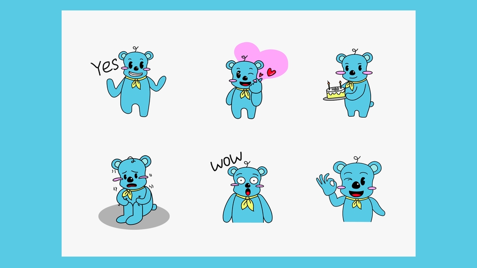 ออกแบบ LINE Sticker - รับออกแบบสติกเกอร์ไลน์การ์ตูนน่ารักๆ - 3