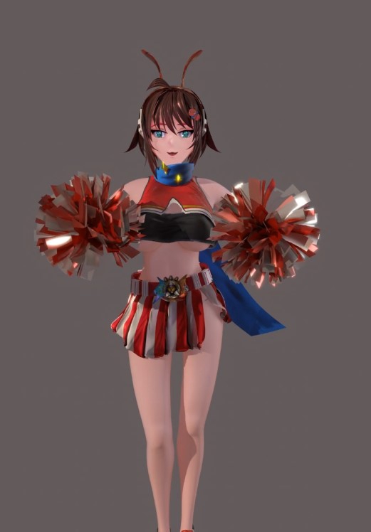 รับปั้นโมเดล3D ตัวละครสาวเชียร์ลีดเดอร์น่ารัก