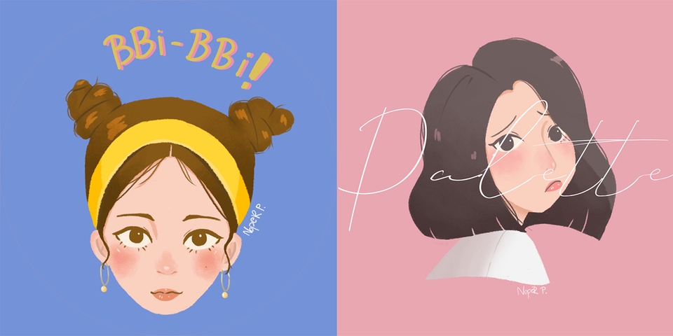 วาดภาพเหมือน Portrait - รับวาดรูปลายเส้นการ์ตูนจากรูปถ่าย และออกแบบตัวละคร วาดการ์ตูนFAN ART - 7