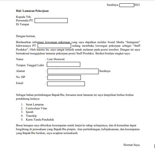 Pengetikan Umum - Desain CV dan Surat Lamaran, jadi sehari - 3