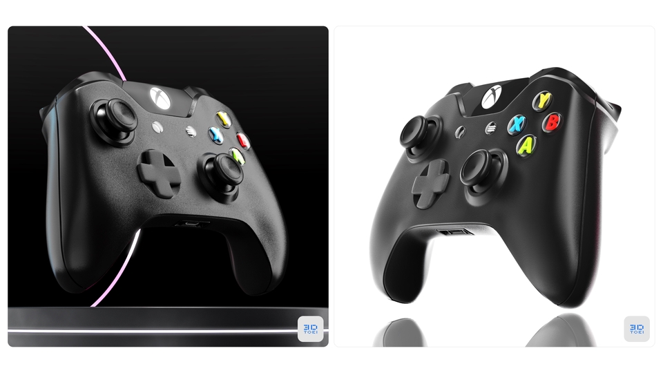 รับปั้นโมเดล 3d 3d packshot เกมคอนโทรลเลอร์