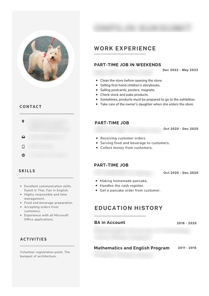 Portfolio & Resume - รับออกแบบ Resume I ฝึกงาน I สมัครงาน I มหาวิทยาลัย - 3