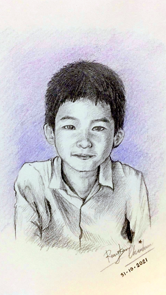 วาดภาพเหมือน Portrait - รับวาดภาพเหมือน งานวาดเส้นดินสอ(Drawing) งานสีไม้ งานสีน้ำ งานผสมผสาน(mixed media art) - 11