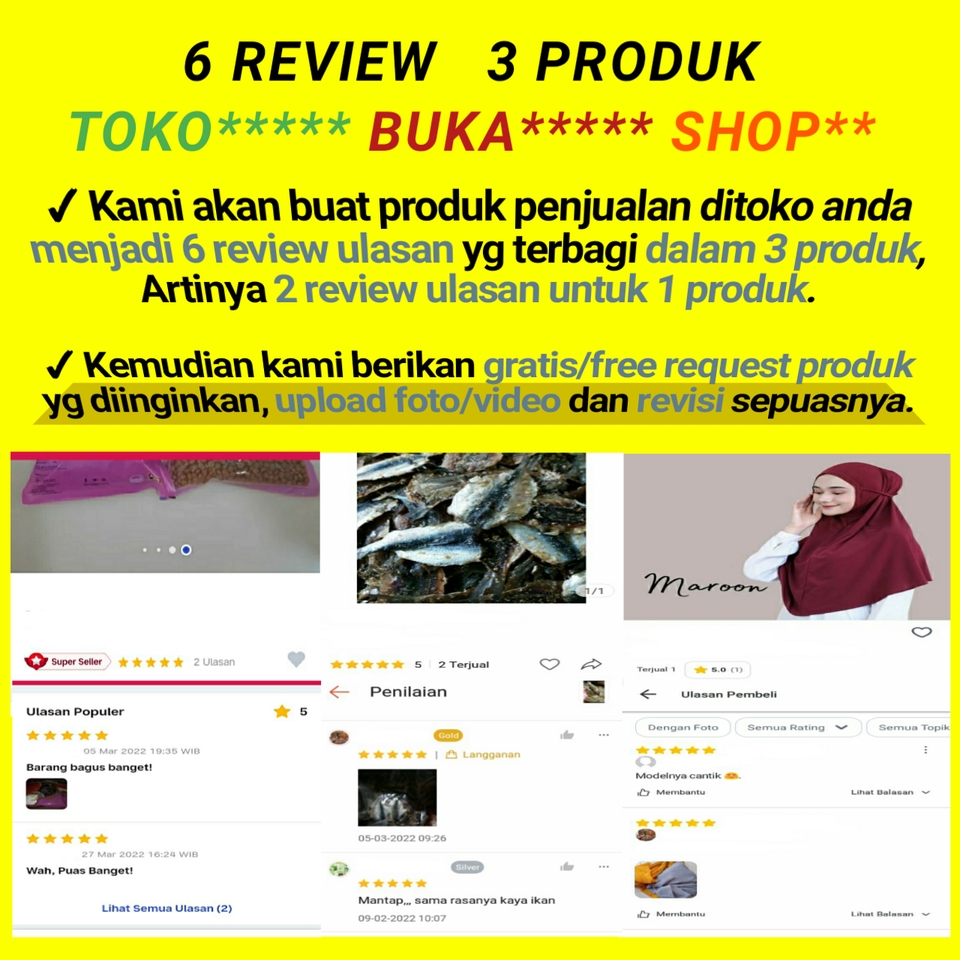 Memberi Review - REVIEW ULASAN BUKLPAK, SHOPE, TOKPED, LAZDA - 3