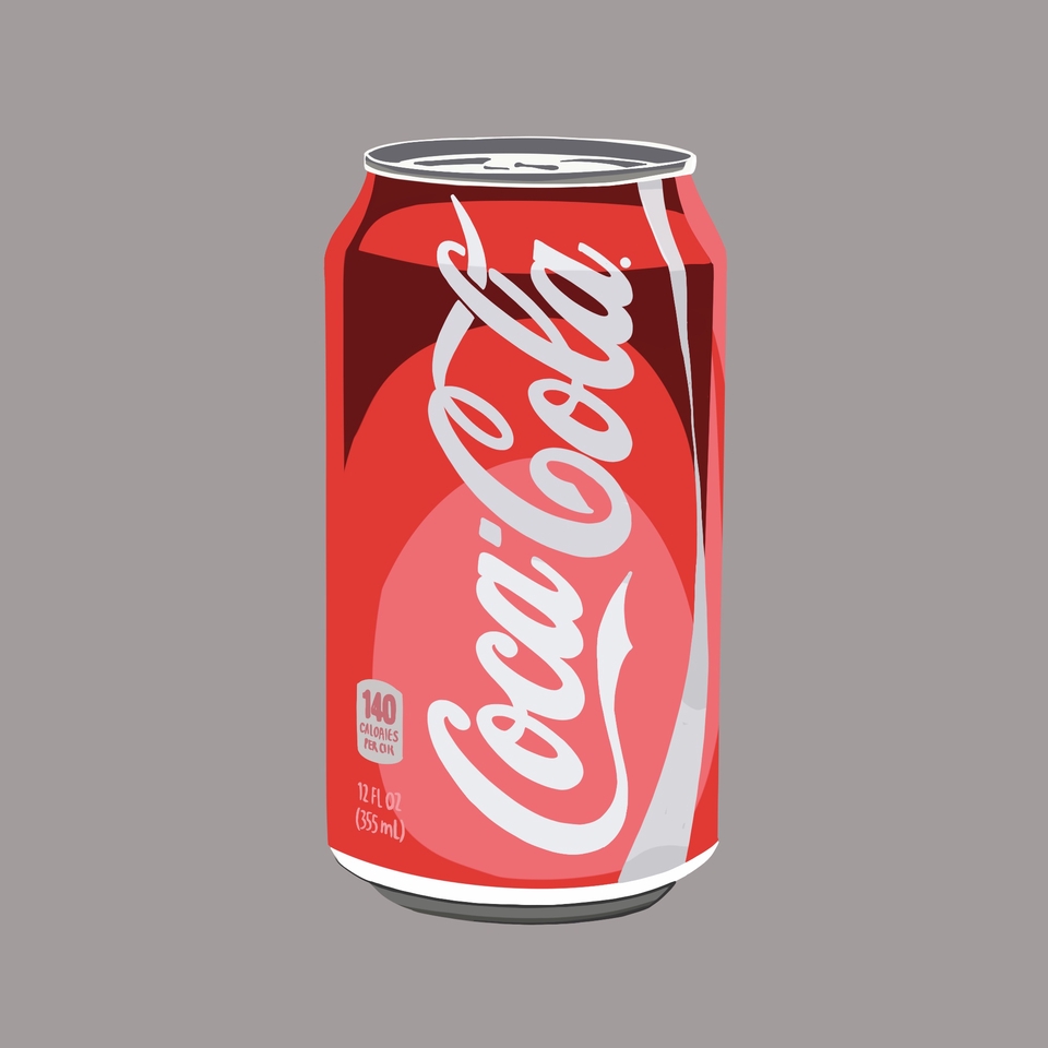 รับวาดภาพประกอบสินค้า  วาดรูปสินค้า โค้ก กระป๋อง  วาดภาพ digital painting