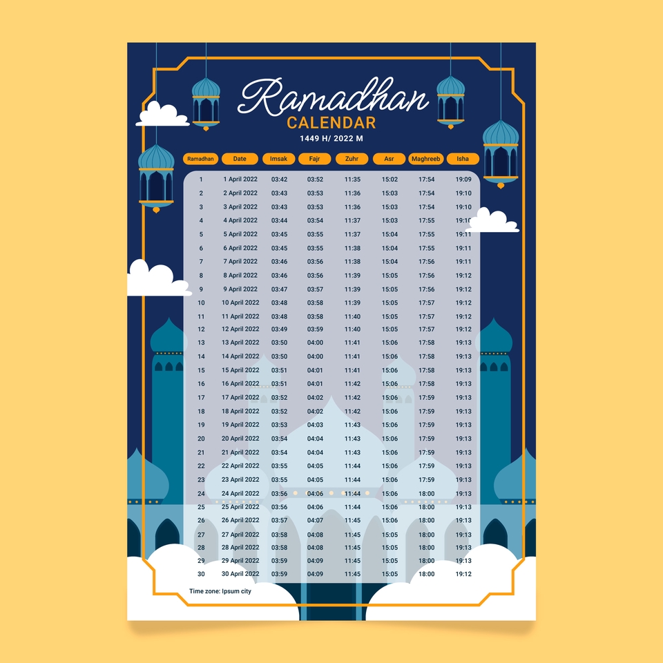 Digital Printing - Desain Imsakiyah/Jadwal Sahur dan Buka Puasa Ramadhan 1444 H untuk Perusahaan, Sekolah, Lembaga Lain - 5