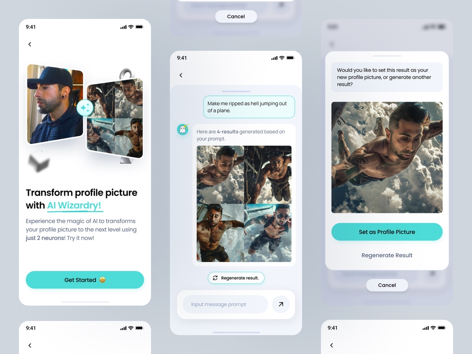 Desain aplikasi mobile UI UX dengan mockup