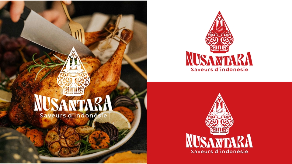 Logo Nusantara, desain logo restoran makanan indonesia, jasa desain logo restoran online, pembuatan logo makanan