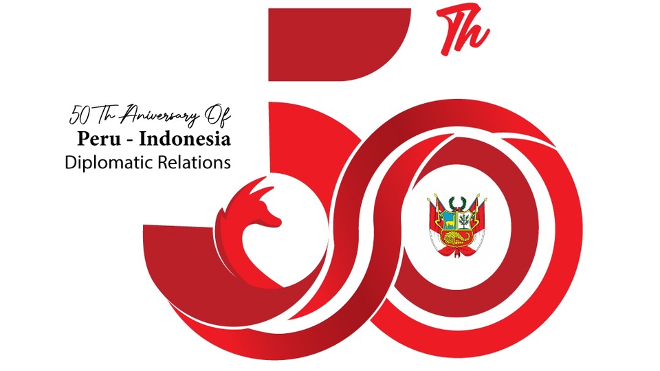 Logo desain ulang tahun ke 50 hubungan diplomatik Peru-Indonesia, desain logo desainer freelancer