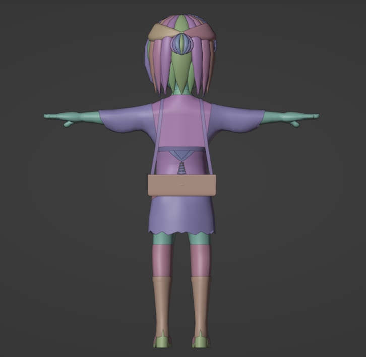 Desain karakter kartun imut dengan gaya anime 3d.