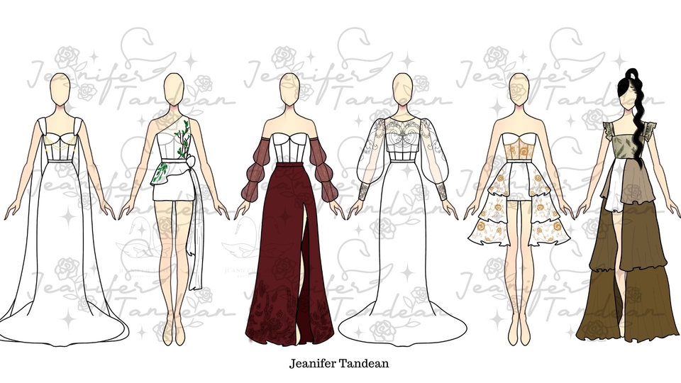 Desain baju wanita modern dengan berbagai model dan gaya untuk inspirasi desain busana.