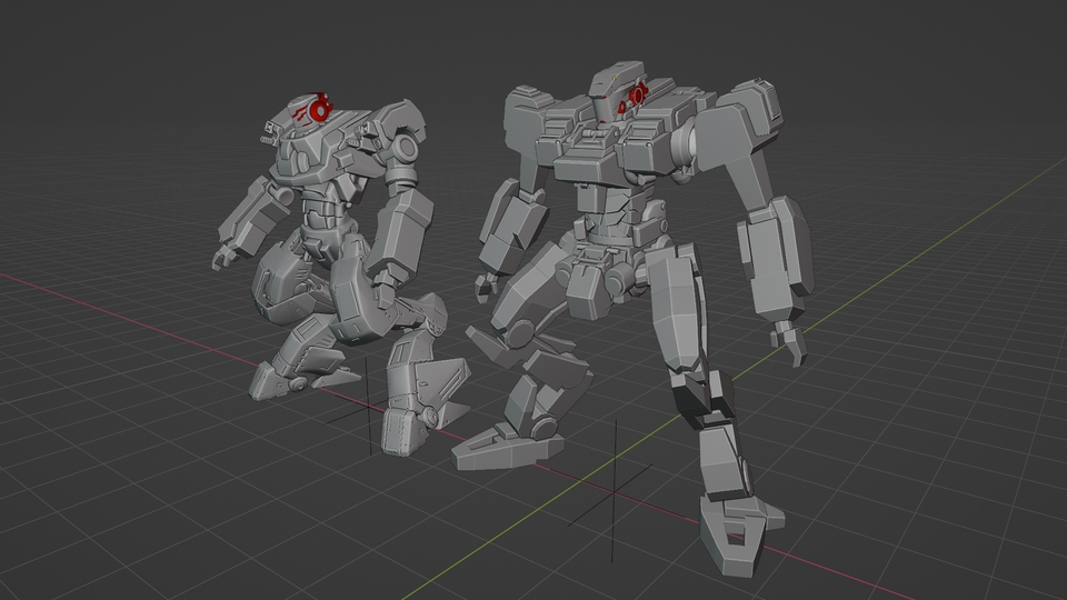 Jasa desain 3D model robot dengan detail tinggi, cocok untuk kebutuhan film animasi atau game.