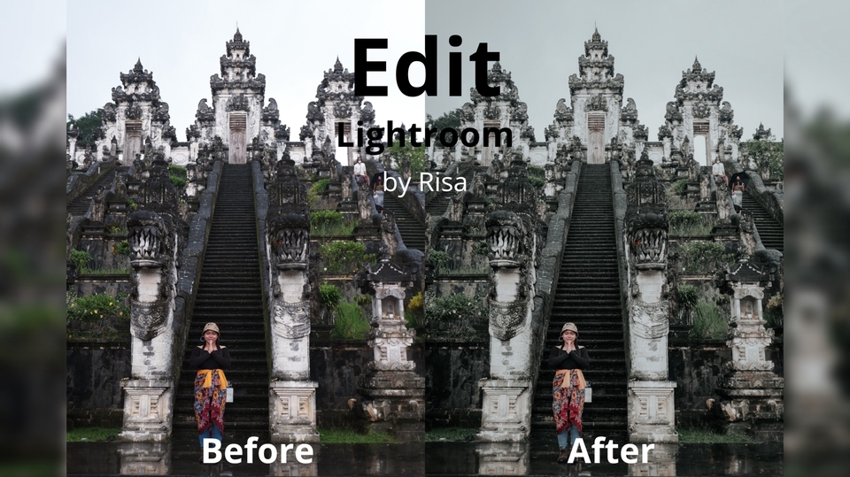 Jasa edit foto online dengan Photoshop, sebelum dan sesudah diedit.