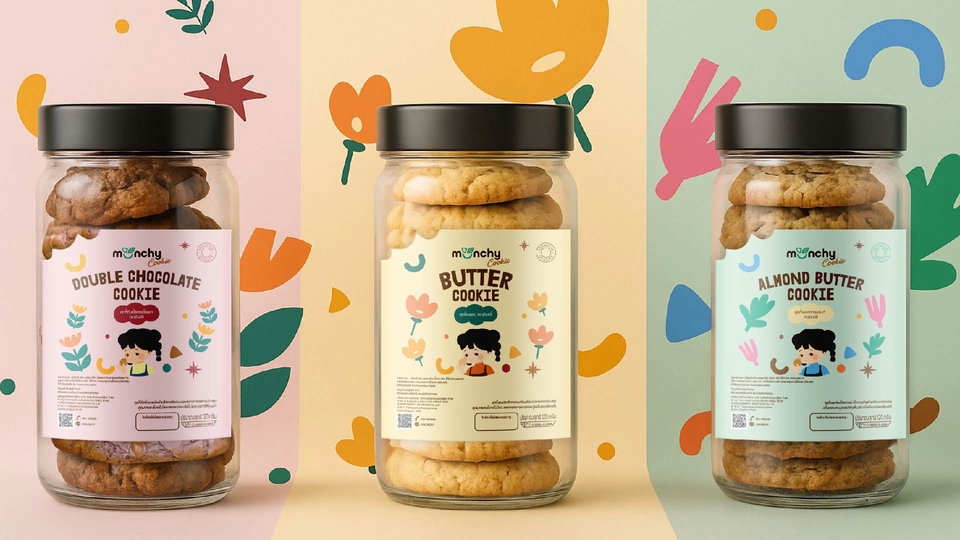 ออกแบบแพคเกจจิ้งขนม บรรจุภัณฑ์ขนม คุกกี้ ถุงขนม กล่องขนม แพคเกจจิ้ง ราคาถูก