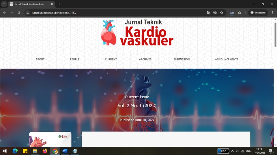 Jurnal Teknik Kardio Vaskuler 
Universitas Megarezky