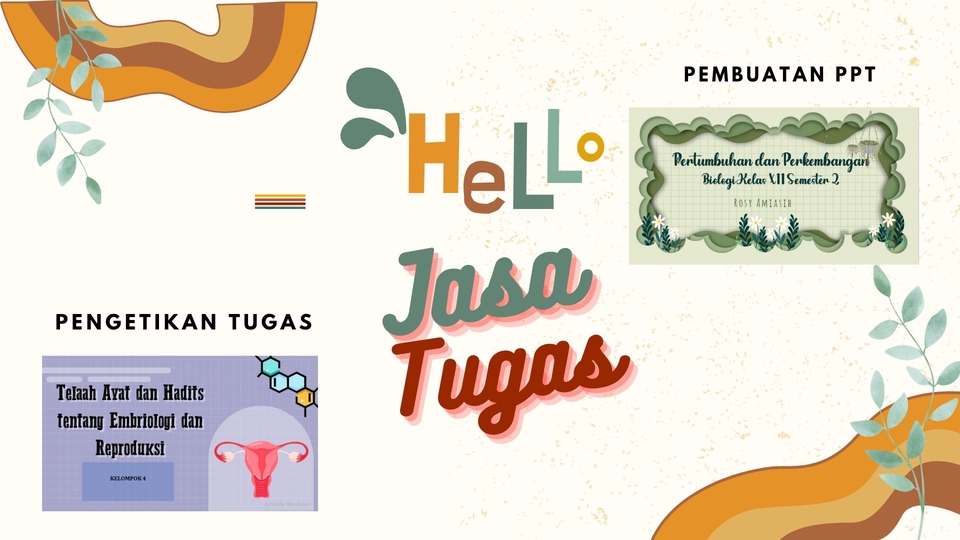 Jasa pembuatan presentasi powerpoint, desain slide presentasi, membuat slide presentasi dengan tema biologi untuk skripsi, harga desain powerpoint murah.