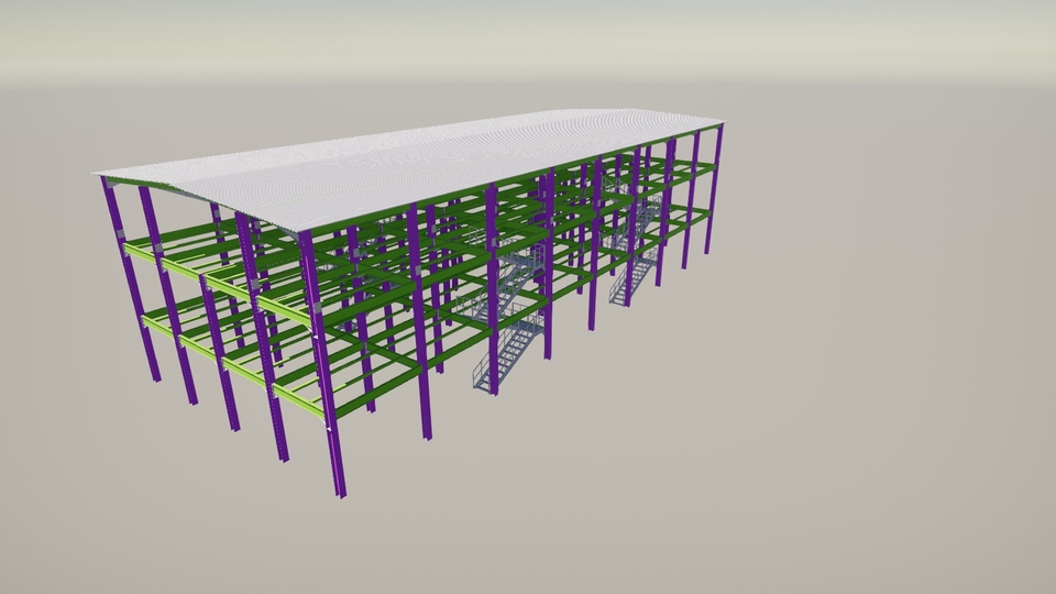 3D & Perspektif - Jasa pemodelan desain 3d bangunan baja/beton menggunakan software Tekla Structures - 1