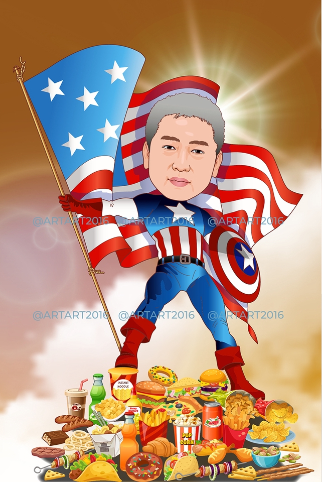 รับวาดภาพล้อเลียน ดารา การ์ตูน อเมริกัน