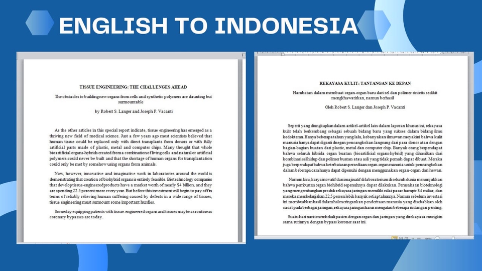 Contoh terjemahan teks dari bahasa Inggris ke Bahasa Indonesia, menunjukkan penerjemah freelance profesional untuk menstranslasikan teks bahasa Inggris.