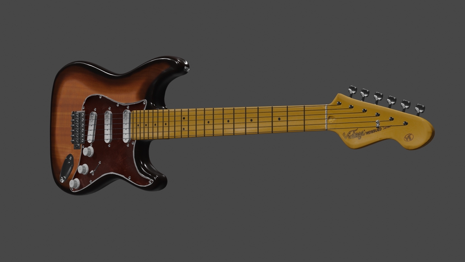 Jasa pembuatan animasi 3d gitar listrik untuk video musik