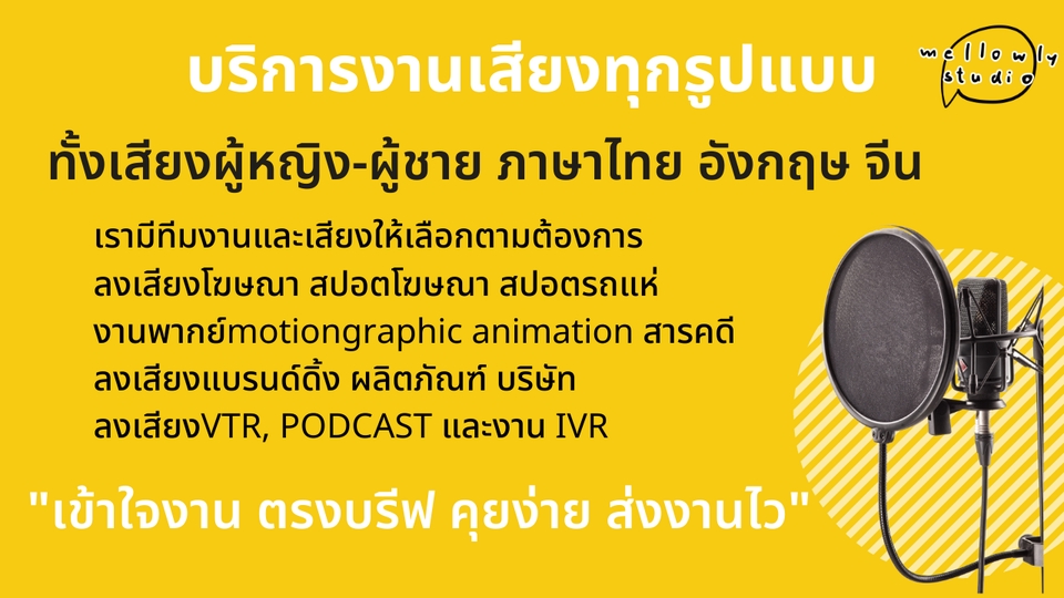 Voice Over - โปร!! ลงเสียง สดใส ทุ้มนุ่ม ละมุน TH-ENG จากสตูดิโอ - 4