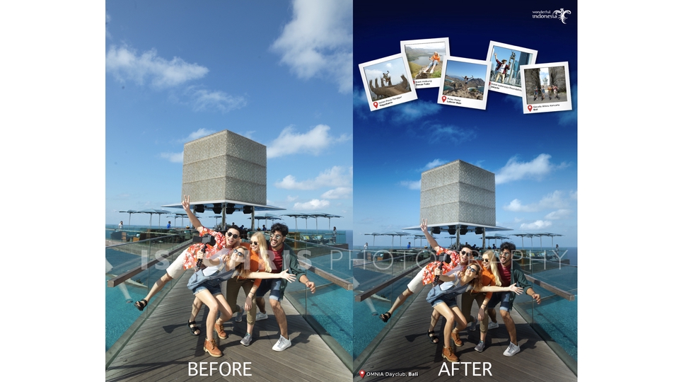 Photo Editing Warna Touch Up Ganti Background Simple Compositing