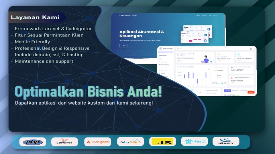 Jasa Pembuatan Software dan Program Dekstop - Jasa Pembuatan Aplikasi Laravel & Codeigniter (Harga Terjangkau & Cepat)