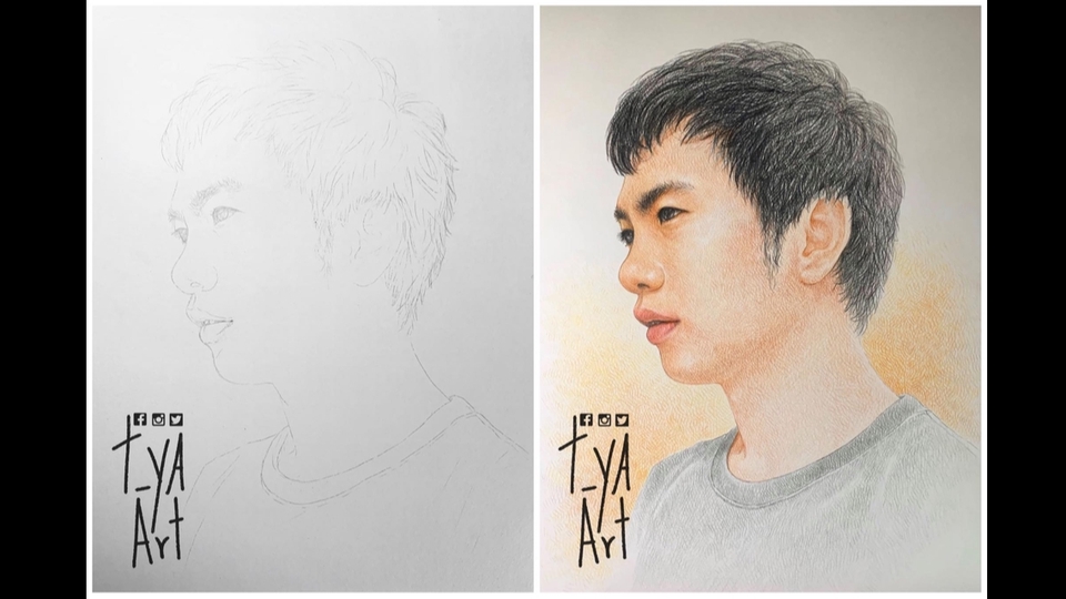 วาดภาพเหมือน Portrait - ภาพเหมือนด้วยเทคนิคสีไม้ HandmadeV.1 - 13