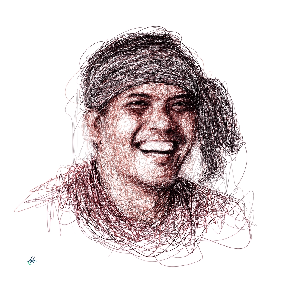 Gambar Potret - Scribble art portrait, ilustrasi wajah, line drawing illustration - 8
