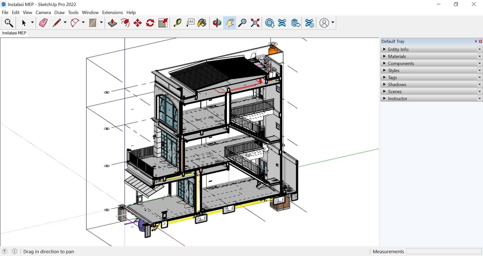 Jasa desain arsitektur 3d untuk rumah minimalis dengan detail interior dan eksterior.