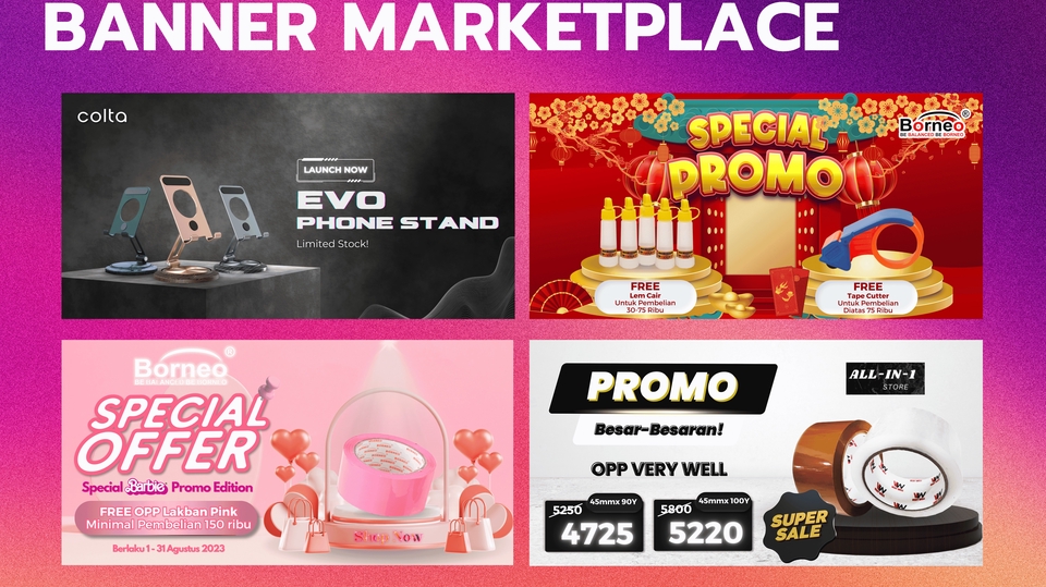 Jasa Desain Banner Social Media untuk Percantik Feed Anda - MURAH BANGET!!! PEMBUATAN BANNER MARKETPLACE  PROFESIONAL, 24 JAM LANGSUNG JADI