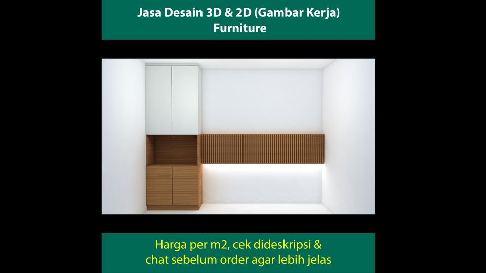 Desain Furniture - Desain 3D + 2D Gambar Kerja Furniture - 1