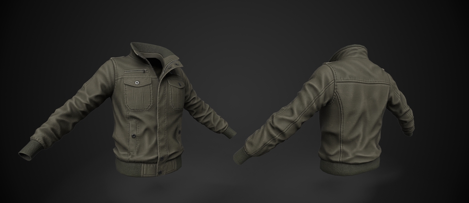 Desain jaket kulit pria 3d untuk jasa desain 3d model