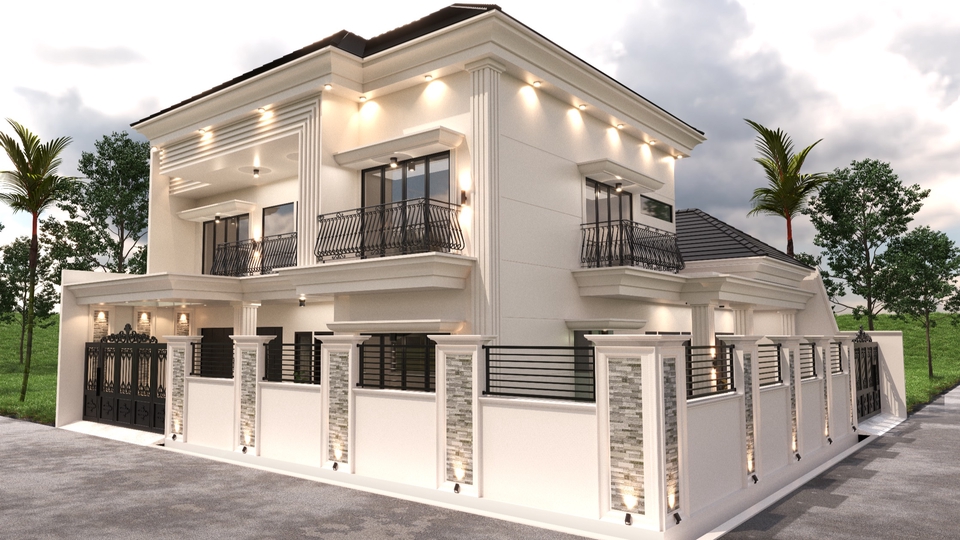 Jasa desain arsitektur rumah minimalis modern dengan gambar 3d realistis dan desain eksterior yang menarik