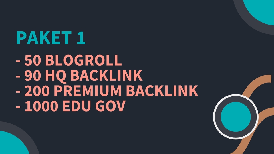Jasa digital marketing Paket 1: 50 blogroll, 90 HQ backlink, 200 premium backlink, 1000 edu gov backlink.