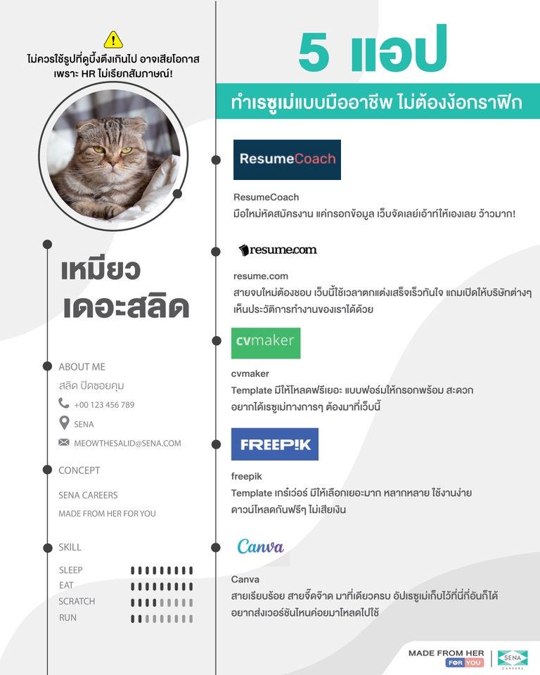 ออกแบบแบนเนอร์เฟสบุ๊ค โปรโมทบริการทำเรซูเม่มืออาชีพ 5 แอป
