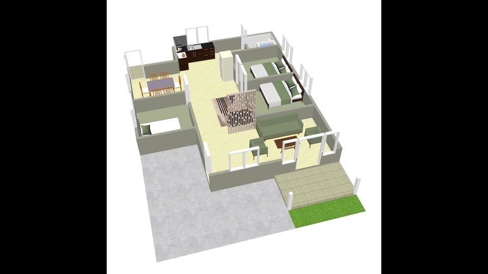 CAD Drawing - Denah Rumah Autocad & Sketchup (2D-3D) - 4