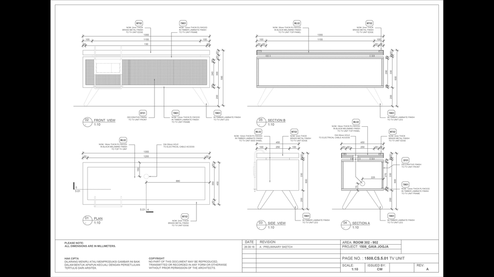 Desain Furniture - CAD Drawing / Jasa Gambar Furniture Dalam 1 Hari  - - 1