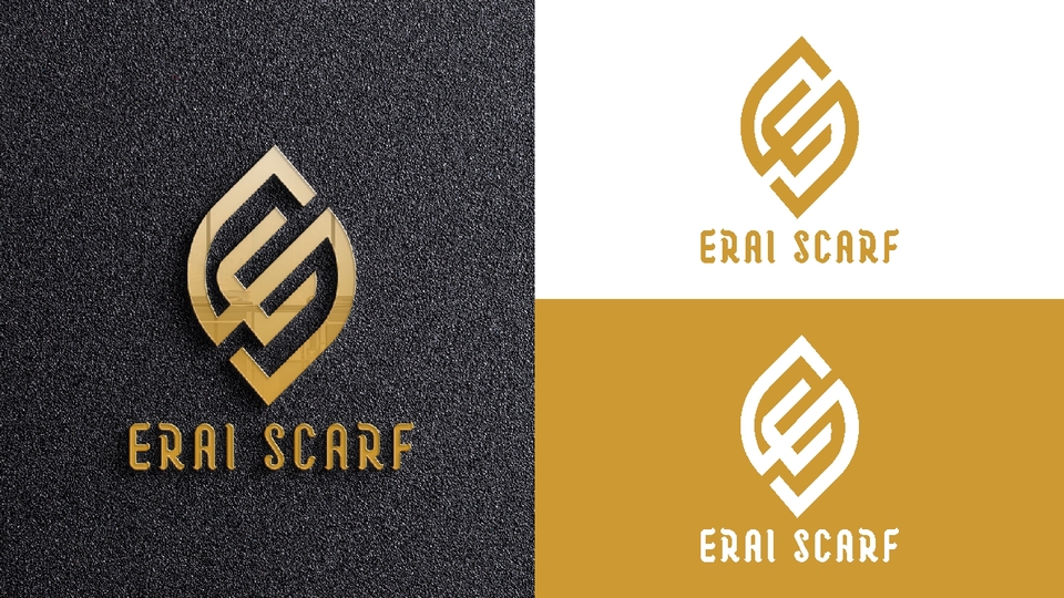 Desain logo profesional untuk Erai Scarf, sebuah bisnis yang menjual syal.