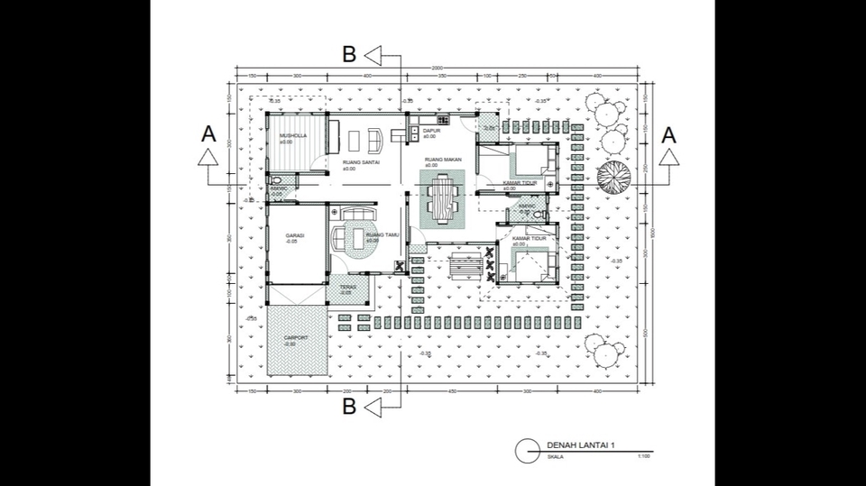 CAD Drawing - Desain Rumah 2D - 1