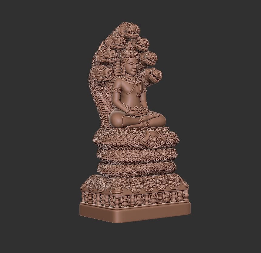 รับปั้นโมเดล3D พระพุทธรูปทรงพญานาค โมเดล3มิติ แบบจำลอง3D งานปั้น3D
