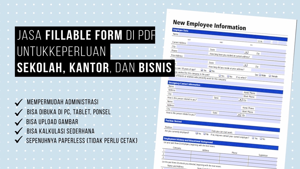 Jasa Lainnya - Jasa Pembuatan Formulir PDF yang bisa diisi langsung (Fillable Form) - 1