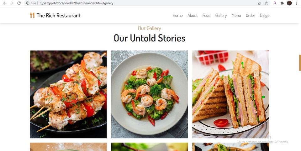 Website-Based Restaurant Application UI/UX Design