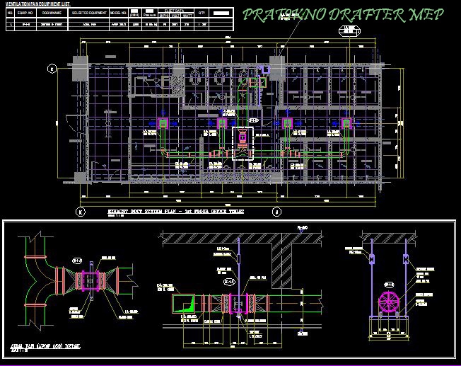 CAD Drawing - Design AC HVAC, AC AHU & Ducting - 3