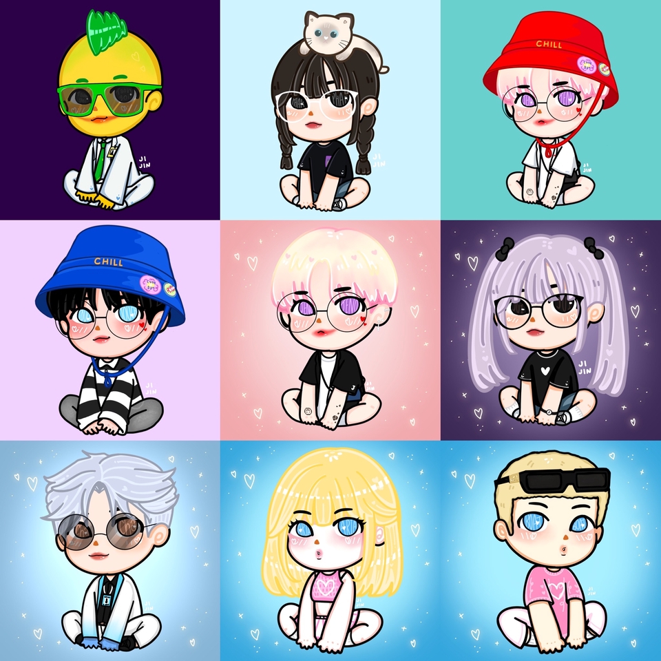 วาดภาพการ์ตูน - วาดภาพคาแรกเตอร์ CHIBI by.JIJIN STUDIO - 4