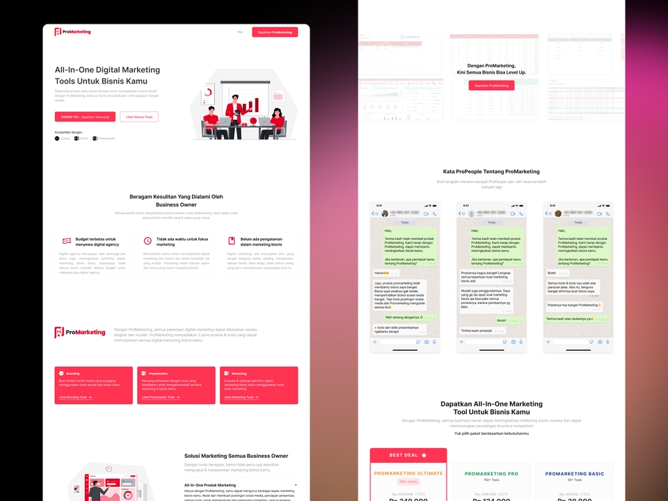 Jasa desain web profesional dan murah untuk bisnis kamu, dengan fitur lengkap dan desain yang menarik.