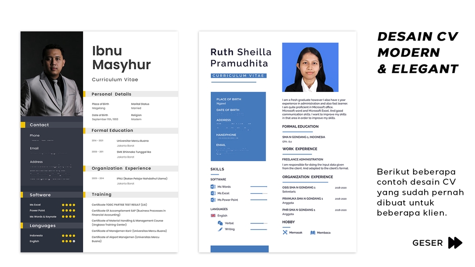 Portfolio & Resume - DESAIN CV MODERN & ELEGANT (1 Hari Jadi) - 2